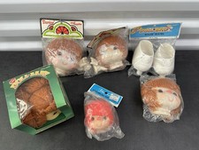 Lot of 6 Vintage Doll Heads Hands with Yarn Hair and Other Original Package