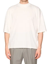 THE ROW "Errigal" White Cotton  Jersey T-Shirt Size L New