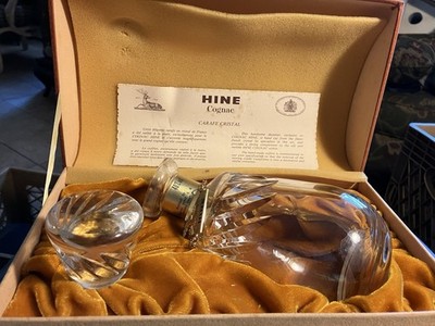 Vintage New French Crystal Ile De France Thomas Hine Cognac Decanter In Case