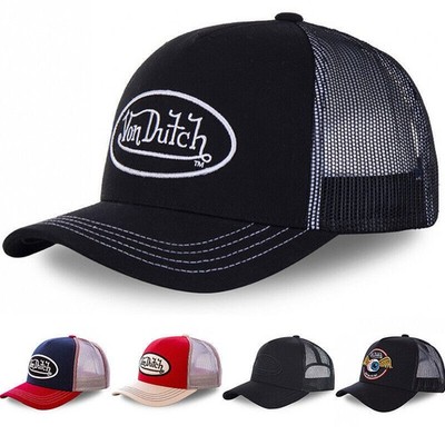 Men VD VON DUTCH Embroidery Adjustable Trucker Hat Breathable Mesh Snapback Cap
