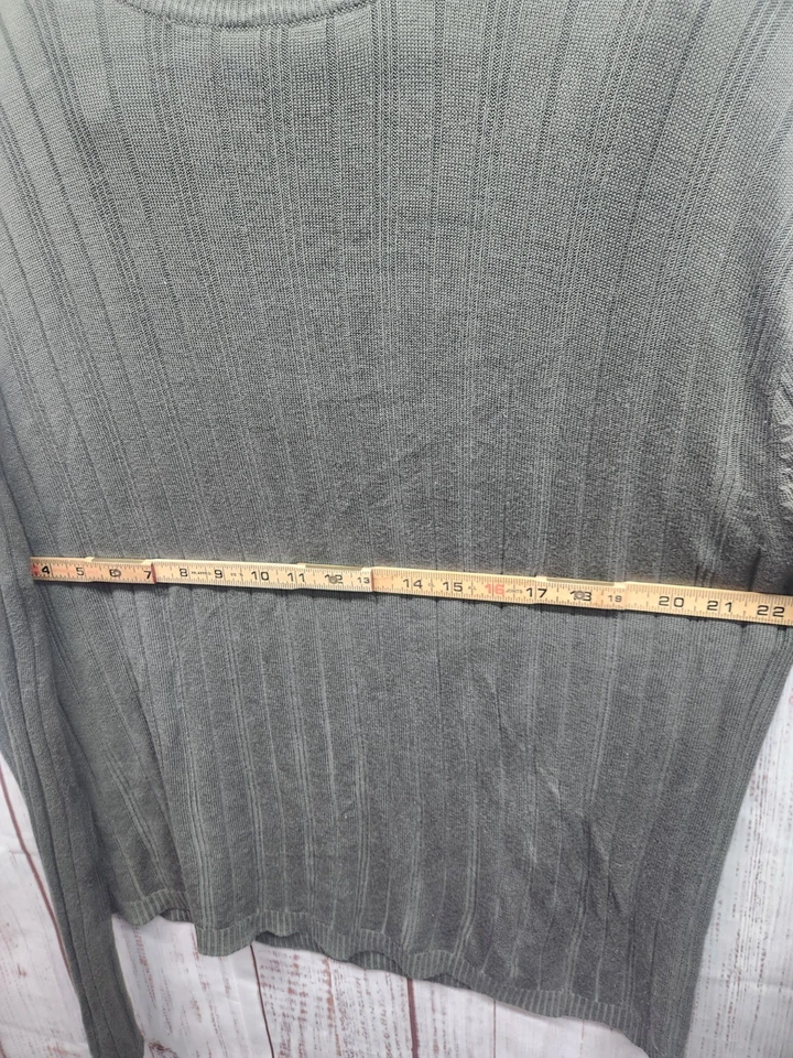 Linea Uomo Sweater Mens XXL Gray Long Sleeves 100% Acrylic Lite Weight Classic - Image 4 of 4