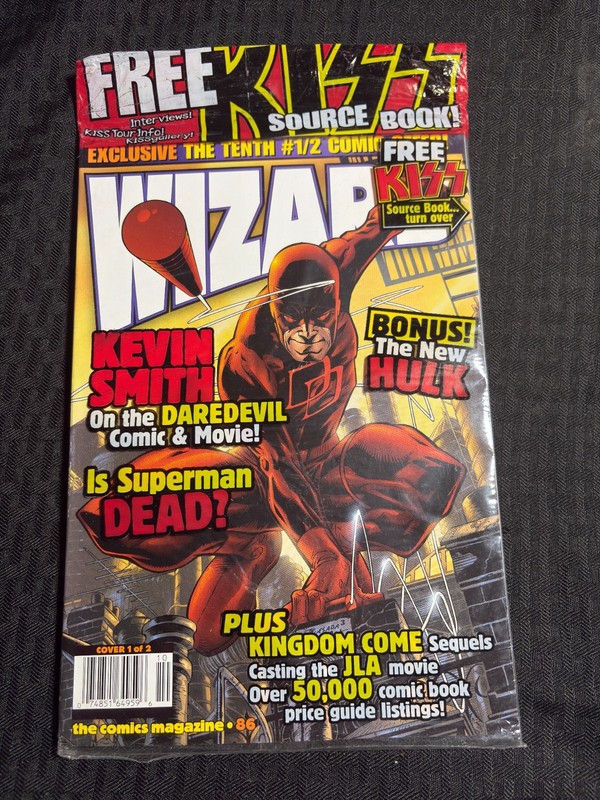 1998 WIZARD Comics Magazine #86 SEALED Kevin Smith Daredevil / KISS Insert