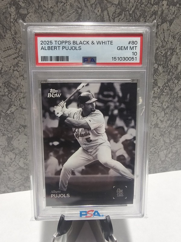 Topps 2025 Black & White Albert Pujols St. Louis Cardinals #80 PSA 10