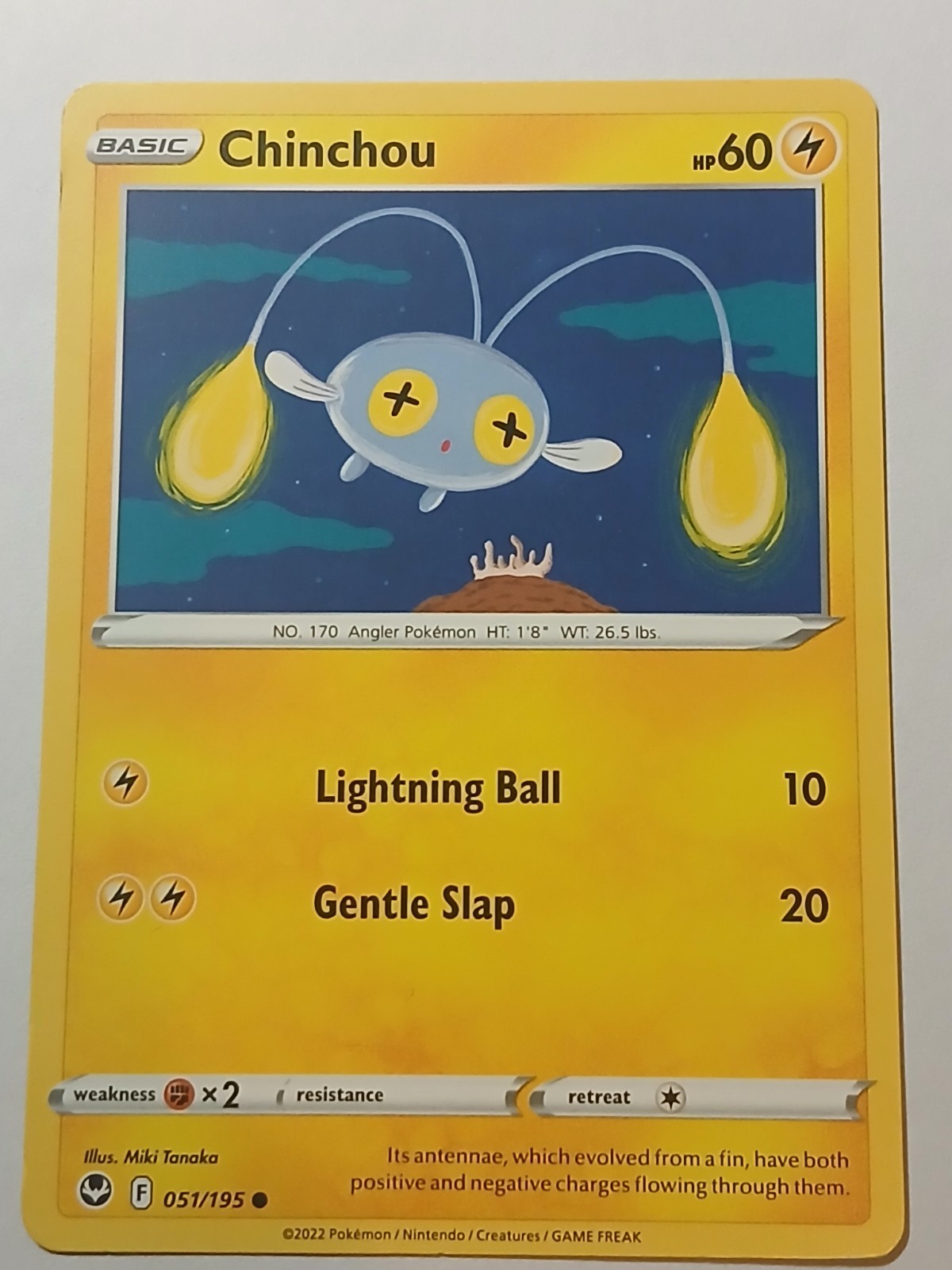 Chinchou 051/195 Pokemon Card. Reg. Common. Mint