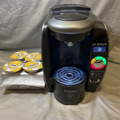 Tassimo Bosch T65 TAS6515UC Single Coffee Brewer Black Chrome CLEAN Tested EUC
