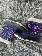 Sorel Yoot Pac Girls Black/blue/pink Waterpoof Snow Boots Size 4