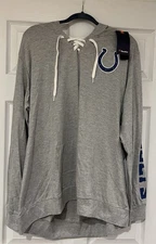 Fanatics NFL Colts size 1X hooded long sleeve shirt NEW with tags