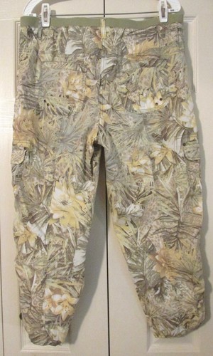 Chicos 1.5 Damen Cargohose Blätterdruck Cropped Stretch Bindebündchen Safari - Bild 2 von 8