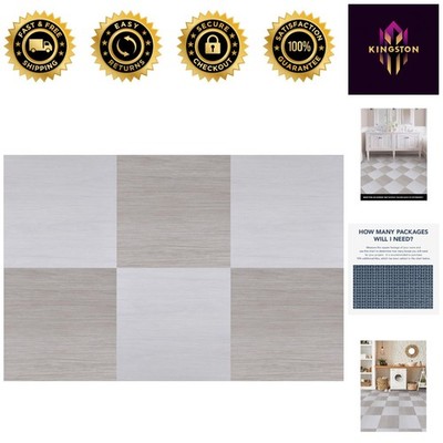 Water Resistant Kingsley Vinyl Floor Tiles - Cream & White Checkerboard Design