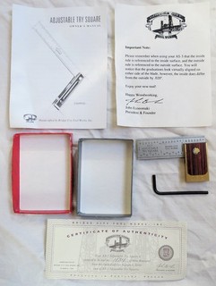 Bridge City Tool Works Adjustable Try Square 1994 Signature Original Box AS 3
