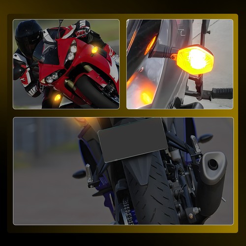 2Pcs Motorcycle Turn Signals Blinker Light Black Amber For 08-24 Yamaha YZF R125 - Picture 6 of 15