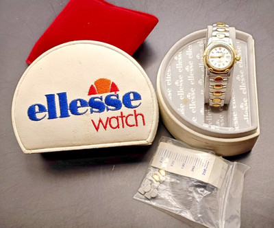 ELLESSE Damen Bicolor Edelstahl Quarz Sportuhr - sehr guter Zustand & funktioniert