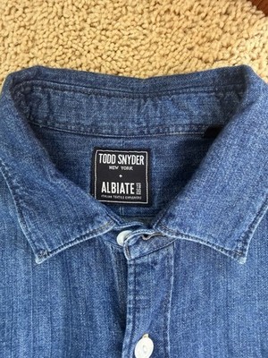 TODD SNYDER x Albiate 1830 Button Up Indigo Denim Collared Shirt