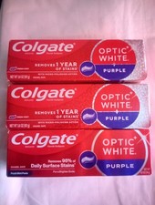 LOT OF 3 Colgate Optic White Purple Whitening Fresh Mint Toothpaste, 4.2oz