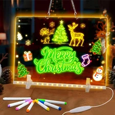 Led Drawing Board for Kids, LED Note Board with 7 Colors, Light Up Drawing Bo...