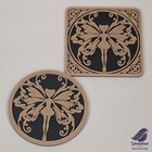 Untersetzer Eckig Rund - Holz + Kunststoff - Himmlische Fee
