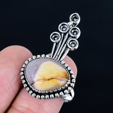 Charming Mookaite Gemstone Handmade 925 Sterling Silver Ring Size 7.5