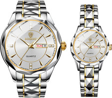 Valentines Couple Pair Watches: His and Hers Matching Pair Watch Waterproof Quar