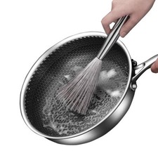 Spazzola Pulizia Cucina Acciaio Inox Manico Lungo Pentola Scrubber