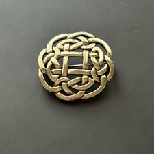 Vintage 925 Sterling Silver Open Work Celtic Knot Brooch Pin 17g