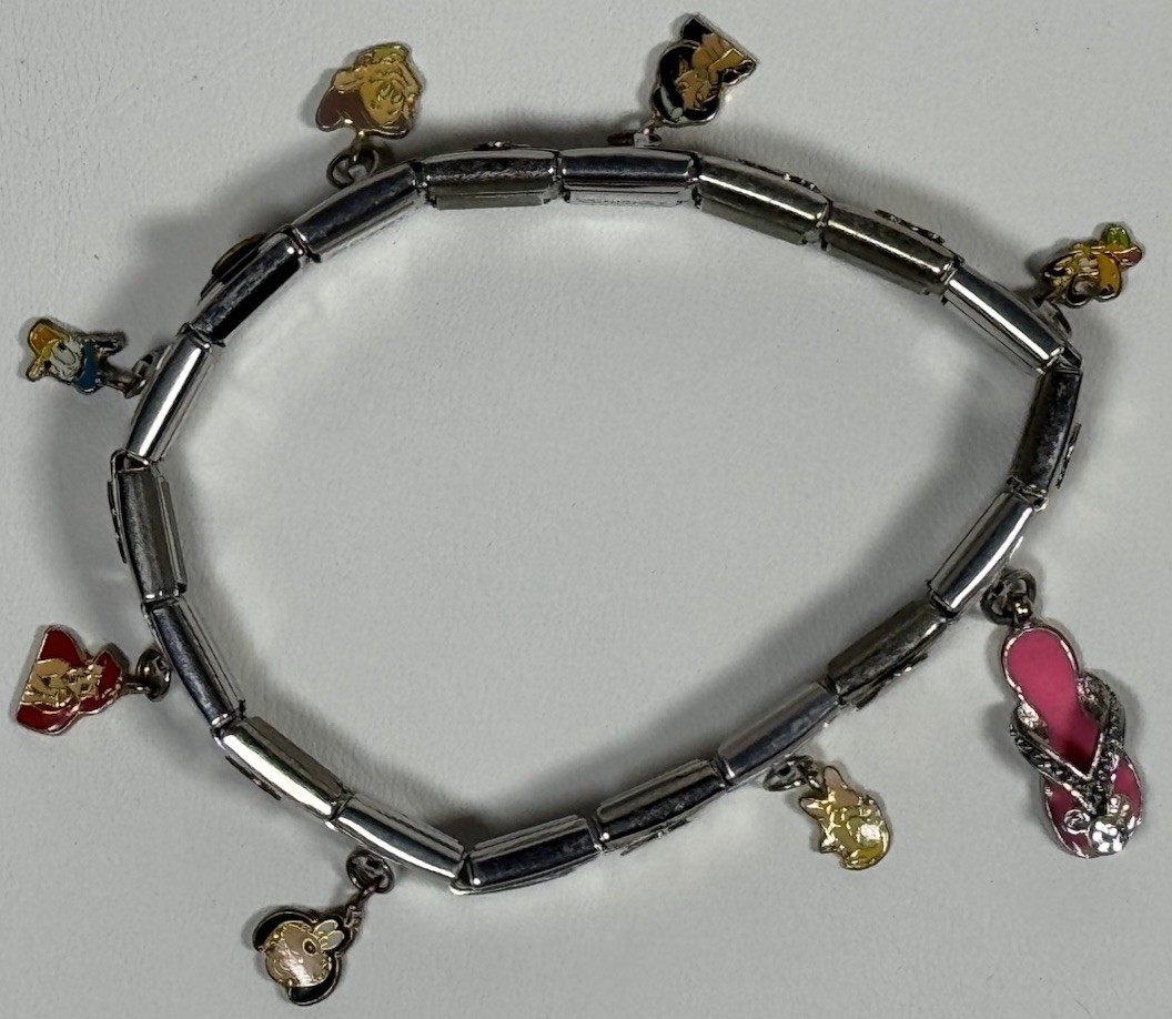 Authentic Disney Italian Charm Bracelet (2) -  18 CHARACTERS RARE VTG image 2