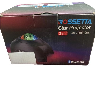Rossetta Star Galaxy Projector Bedroom Bluetooth Speaker Night Light Black NEW