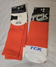 Lot of 2 TCK Small Women 4-7 Youth 12-5 ProSport Over Calf Tube Socks NEW Orange