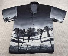 Vtg Osca Misa Button Up Shirt Mens Large Pinup Palm Tree Hawaiian Short Sleeve