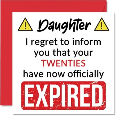 Funny Happy Birthday Card for Daughter 30th Birthday 5.7 x 5.7 Inch