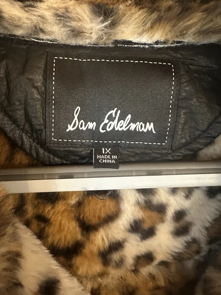 Sam Edelman Women’s Leopard Fur Moto Jacket 1X Fran Fine Glam Queen Coat - Image 3 of 4
