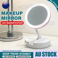 10X Magnifying Makeup Mirror With LED Light Cosmetic 360° Rotation Flexible AU