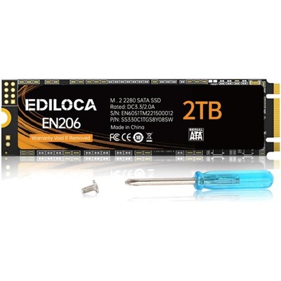 SSD 2 TB M.2 2280 SATA III 6Gb/s interne Festplatte 3D NAND bis 550/480 MB/s