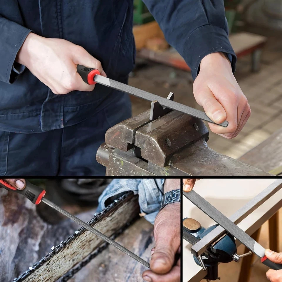 5pc 8" Inch Engineers File Set for Metal Round Flat Triangular Half Round Square - Image 2 of 4