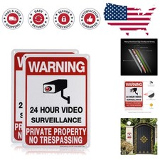 Private Property No Trespassing Signs - 10x7 Inches, UV Printed Aluminum, 2-Pack