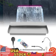 12inch Pool Fountain Waterfall Spillway Multi-color LED Light Strip with Remote