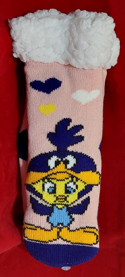 NUEVO Calcetines TweetyB Forrados de Vellón a Rayas Antideslizantes Súper Acogedores Juveniles Talla Única NUEVO Foto 3 de 4
