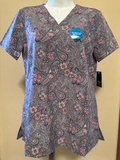 CK671 Soft Paisley V-Neck Scrub Top by Cherokee