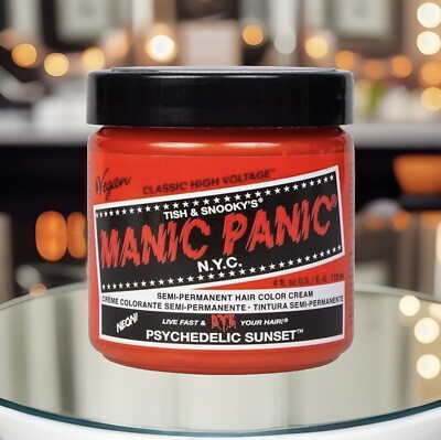 Psychedelic Sunset MANIC PANIC Semi Permanent Orange Red Hair Color Dye Cream