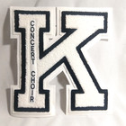 LETTERMAN Jacket Letter 'K' Concert Choir varsity high school 8" NEW white