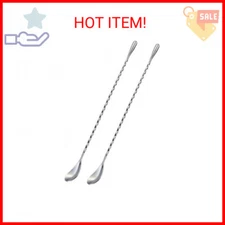 Briout Bar Spoon Cocktail Mixing Stirrers for Drink, Stainless Steel 12 Inches L