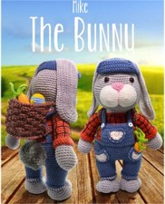 Mike the Bunny Toy Crochet Pattern in DK yarn. 12 inches in height. GR8!!