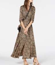 INC International Concepts Animal-Print Shirtdress Brown 18 NWT! $119.50