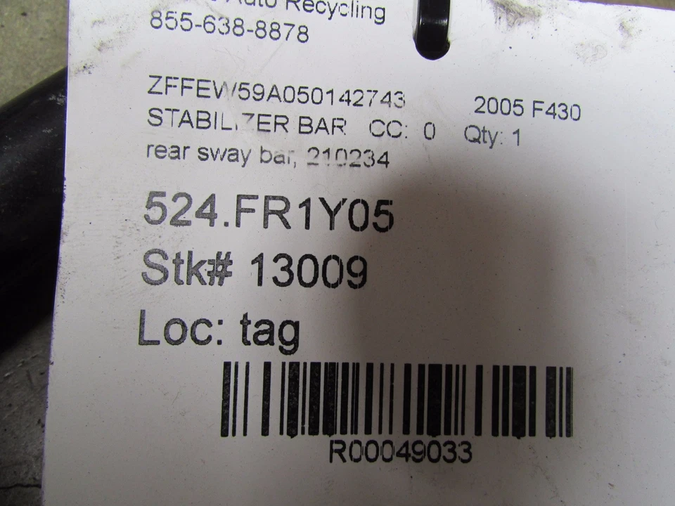 Barra estabilizadora trasera Ferrari F430, usada, P/N 210234 Foto 4 de 4