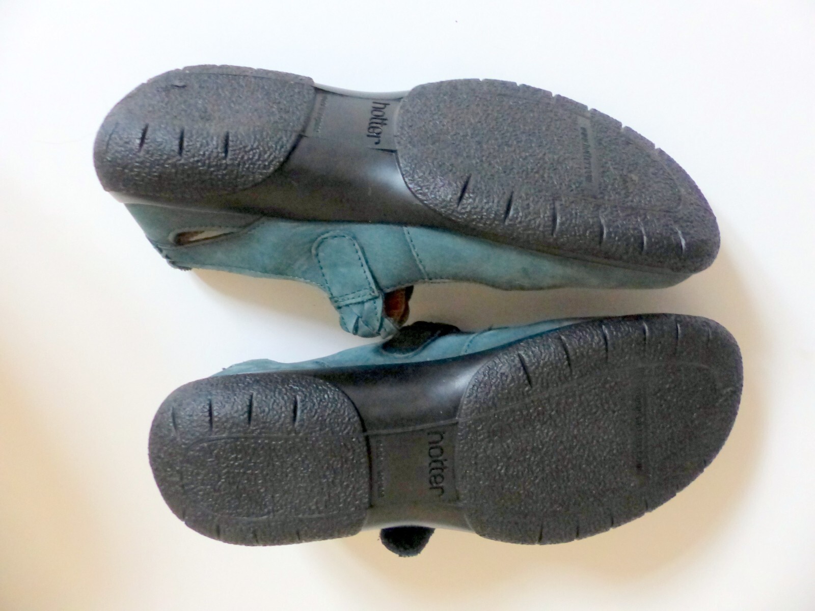 Ladies Hotter Shoes Size 6 Suede. Strap FasteningTurqoisegreen Exc