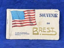 Vintage Souvenir Postcard Album "BREST" Paris, Waterfronts, 12 Cards 6" x 3 1/2"