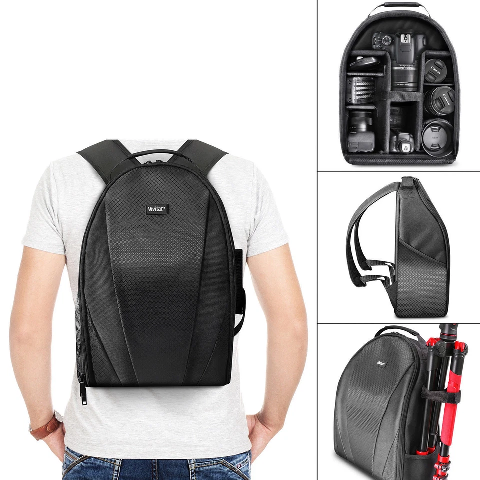 VIVITAR LARGE BACKPACK BAG + REMOTE FOR CANON EOS REBELT1 T2 T3 XS XSI XT XTI T5 - Image 4 of 4