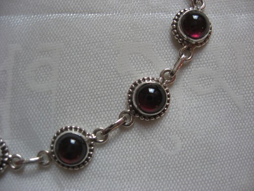 Pulsera Achara de Plata Tibetana de Amatista, Granate, Turquesa o Perla India - Imagen 9 de 12