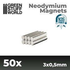 50x NEODYM MAGNET (N35) - 3x0,5mm - Minimagne...