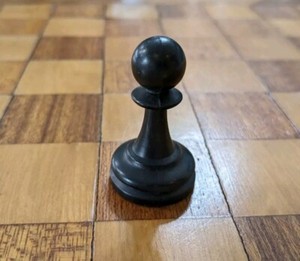 Vintage 1960's Era Chess Piece Replacement Black Pawn 2" Tall Felted Plastic