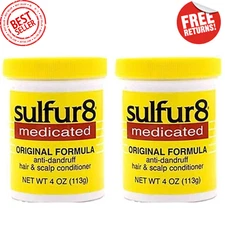 (Pack Of 2) Sulfur 8 Medicated Anti-dandruff Hair & Scalp Conditioner, 4 Oz